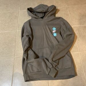 PacSun Gray Hoodie with Floral Design